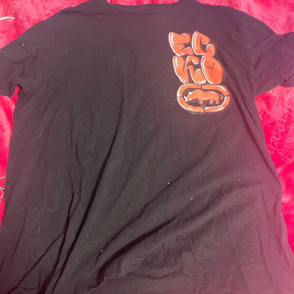 Ecko Unlimited Black Tee with Bold Orange Graphic